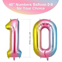 OFFCUP Farbverlauf Zahl Luftballoon, Riesige Folienballon Zahl 10 – Ansicht 2