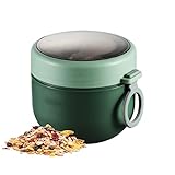 Vervevum Recipiente de Sopa Aislado Tarro de Comida Aislado de Boca Ancha Tazón de Sopa fría y Caliente a Prueba de Fugas Contenedor de Avena para niños Adultos 600 ml Verde, tazón de Comida