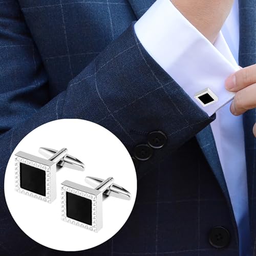 Image of Cufflinks for Men Classic Wedding Business Shirt Cuff Links Set Gifts with Box