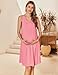 Ekouaer Maternity Nightgown Nursing Dress Labor and Delivery Gown Sleeveless Pregnancy Breastfeeding Dresses Blush Pink Small