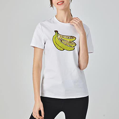 Ansggb Yellow Bananas Sequins Iron/Sew On Patch, Large Embroidered Appliques Patches For Women Clothes Jacket T-Shirt #TOP2