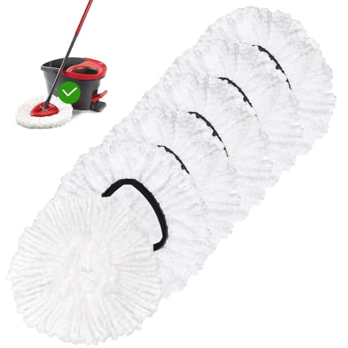 6 Pack Spin Mop Replacement Head Mop Refill Compatible with Ocedar Triangle Swivel Mops Microfiber Swivel Mop Refill,Deep Clean,Machine Washable and Easy to Replace