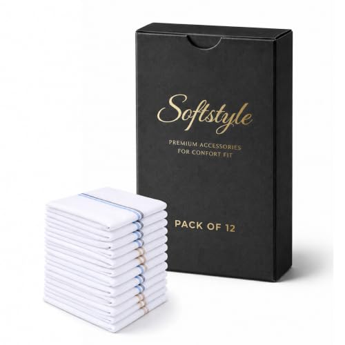 Image of SOFTSTYLE White Mens Handkerchief Cotton Rumal
