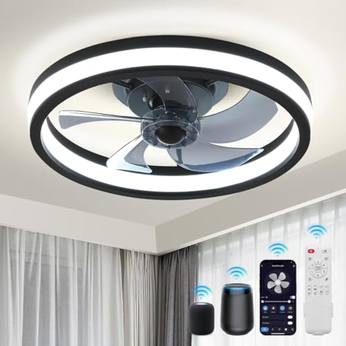 シーリングファンライト 遠隔操作 正逆回転・2025强化版スマート