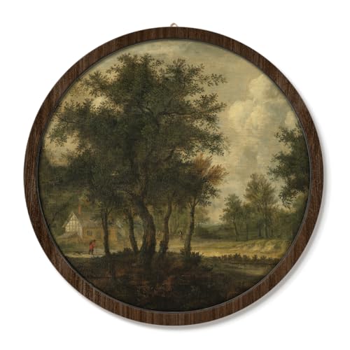 VONTP Vintage Forest Landscape Wall Art Decor, Rustic Moody Countryside