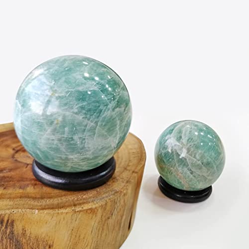 Image of Shubhanjali Amazonite Crystal Ball for Home Decorative Items 150-200 Gm Polished Round Gemstone Amazonite Stone Ball for Crystal at Home Office Desk Kids Table