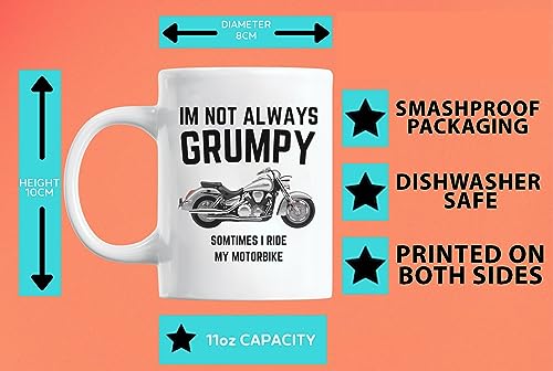 Millhouse Prints Motorbike Mug, Ceramic, 11 oz, White, Novelty, Motorcycle, Hot Drinks, Home, Adult, 11 Fluid Ounces - Image 2