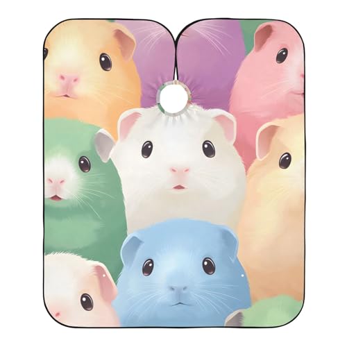 Hezely Colored Guinea Pigs Hair Dye Cape, Barber Cape for Adults,Waterproof Salon Cape,Waterproof Hairdressing Styling Hair Cutting, 65