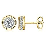 18K Gold Earrings, Stud Earrings for Women, Cubic Diamond Earrings for Women, The Best Gifts for Wom