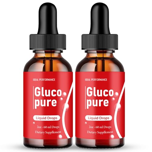 Gluco Pure Drops, Official Gluco Pure Advanced Blood Formula Supplement - Maximum Strength, All Natural Healthy Circulation & Stable Levels, Gluco Pure Droppers Health Support Reviews (2 Pack)