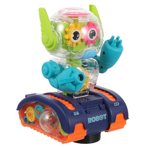 Vaguelly Electric Gear Robot for Music Light Functionality Portable Walking Robot Plaything Engaging Educational for Birthdays Parties Random Color