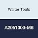 Walter Tools A2051303-M6 Paradur INOX HSS Machine Tap, VAP Finish, 0.255" Shank Diameter, 1 mm Thread Length, 0.63" Cutting Length, 2-1/2" Overall Length, M6 Cutting Diameter