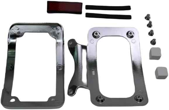 Motorcycle 7inchx4inch License Plate Frame Bracket Holder for Harley Street Glide Road King 2010 2011 2012 2013 2014 2015 FLHX FLHXS FLHXSE FLTRX FLTRXS Touring Chrome
