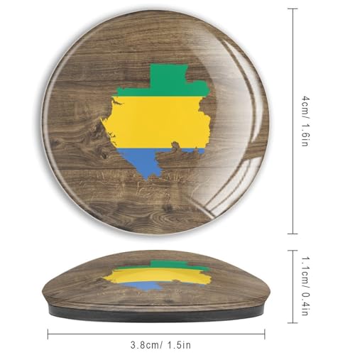 Aimant Gabon en verre lot de 4 pour fixer vos papiers sans rayer le frigo - 4