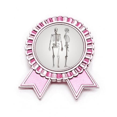 Broche squelette humain Winner rose en métal pour look quotidien