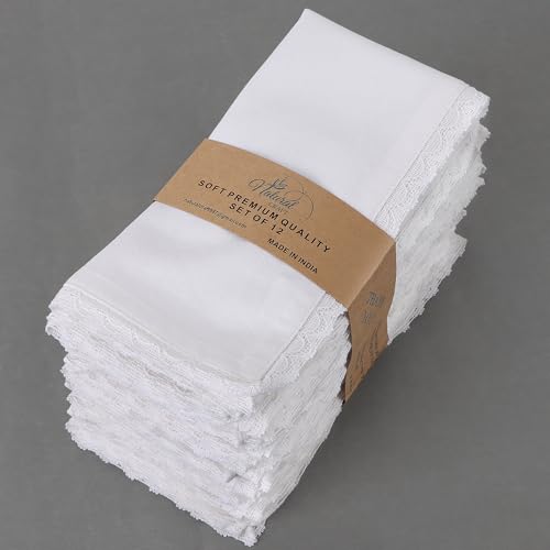 Natural Craft Dinner Cloth Napkin Set of 12 Cotton Linen