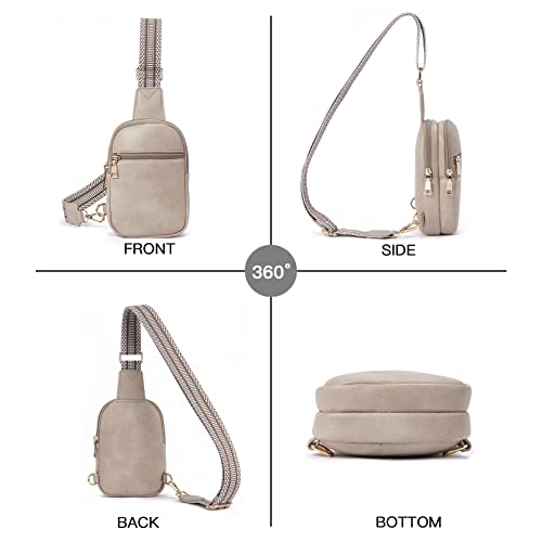 Telena Small Sling Bag For Women Vegan Leather Fashionable Fanny Pack Crossbody Bags For Women Chest Bag For Travel Cloud Grey #TOP7