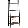 VASAGLE Ladder Shelf, 4-Tier Bookshelf, Storage Rack, Bookcase with Steel Frame, for Living Room, Home Office, Kitchen…