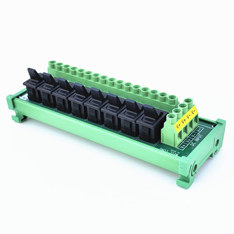 DIN Rail Mount 8 Channel Paddle Switch DC Power Distribution Strip Module