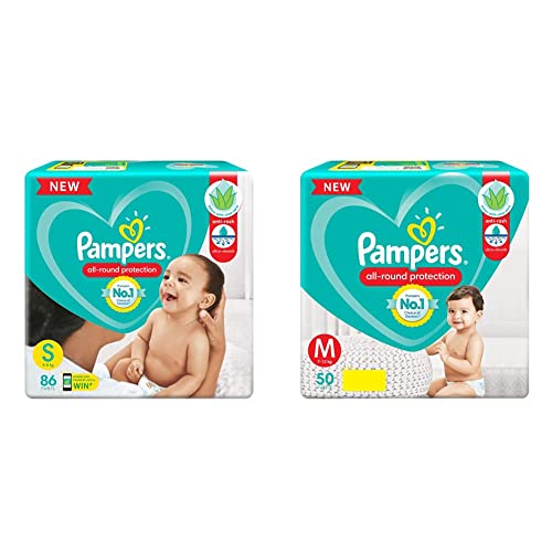 Image of Pampers Diaper Pants, Small, 86 Count & Pampers Diapers Pants, Medium, 50 Count