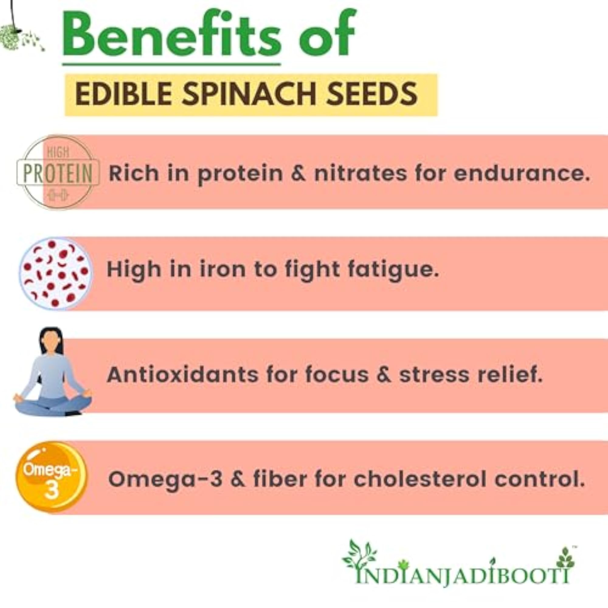 Edible Spinach Seeds, 250 Grams Pack