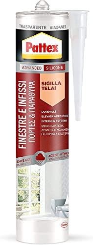 PATTEX Silicone Sigillante Finestre&Infissi, Sigillante Trasparente per Porte, Finestre e Infissi, Silicone Infissi per Interni ed Esterni, 1 Cartuccia da 280 ml