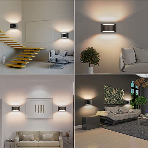 Aiilsmp Black Modern Led Wall Sconces Set Of Two Hardwired Wall Sconces Indoor Up And Down Wall Mount Light For Living Room, Bedroom, Hallway Warm White 3000K(With G9 Bulbs) #TOP5