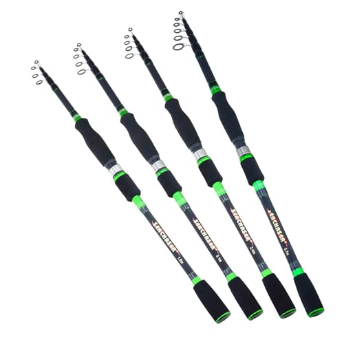 Lerutwis Modelo YG031, 1,8 m, 2,1 m, 2,4 m, 2,7 m, caña de Pescar telescópica portátil, caña de Carbono M, caña giratoria de Potencia, Peso del señuelo 7-28g(1.8 m)
