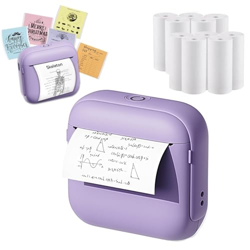 Mini Impressora Termica com 10 bobina de papel, Para Etiquetas Adesivas Sem Tinta Bluetooth Com USB Portatil Sem Fio Papel Termico