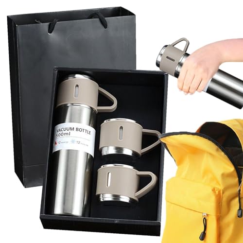 Botella de agua aislada, botellas de agua al vacío, termo a prueba de fugas, de acero inoxidable, recipiente para bebidas interiores y exteriores para café, bebidas frías para camping, viajes, escuela