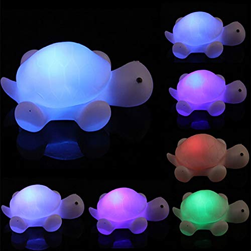 Veilleuse Enfant Tortue colorée LED,Lampe de Chevet e Nuit Portable en Silicone Multicolore LED Veilleuse [Cadeau][Jouets pour Enfants][Tente Camping Lumière] de Nuit USB Rechargeable Veilleuse Cover