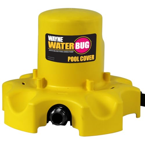 Image of Wayne WaterBUG Automatic Pool Cover Pump - Freeze-Protected Submersible Water Pump for Winter Pool Covers, 1,900 GPH, Above Ground & In-Ground Pools, 25 ft Cord