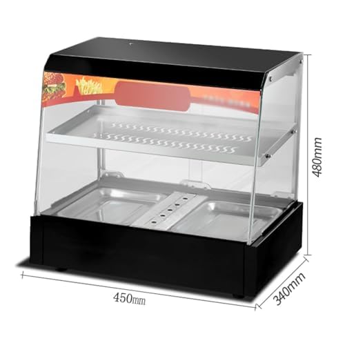 Vitrina eléctrica para calentar alimentos con temperatura ajustable y luz integrada, vitrina de alimentos calientes para mantener la comida caliente