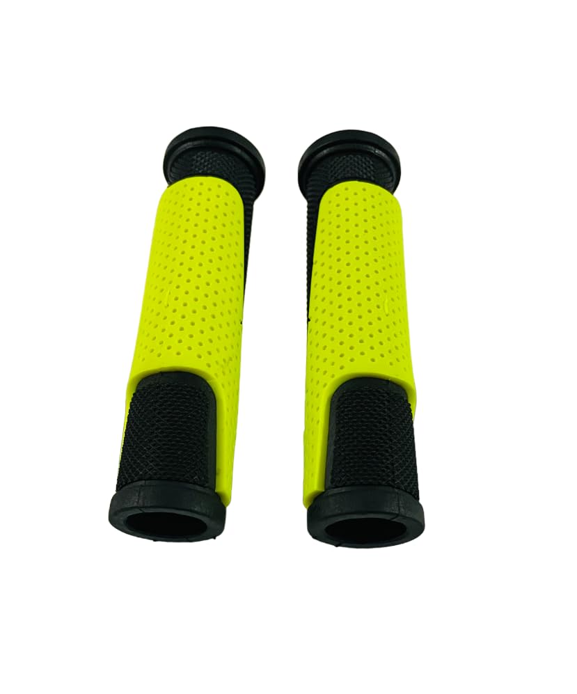 Image of Senior Cycle Handle Grip for 24-29 Inch Bicycle Dual Color Soft Rubber Non Toxic Anti-Slip MTB /City Bicycle Handle Grip Length 13cm Multicolor (Black-Green)