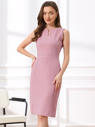 Image of Allegra K Women's Work Sheath Dress Sleeveless Business Office Pencil Dresss