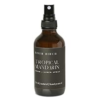 Vista 12 de River Birch Spray de lino y habitación perfumado a pachulí y mandarina Fragancia para el hogar Botella de vidrio ámbar de 4 onzas Aroma
