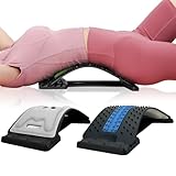 Back Stretcher with Lumbar Support for Back Pain Relief - Dual-Sided 3-Level Adjustable Spinal Decompression & Cracker Device (Blue)