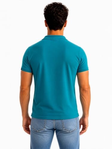 Image of Status Quo Men's Polo T-Shirt | Rich Cotton Blend | Slim Fit | All Day Comfort | Contrast Inner Placket | Polo Collar