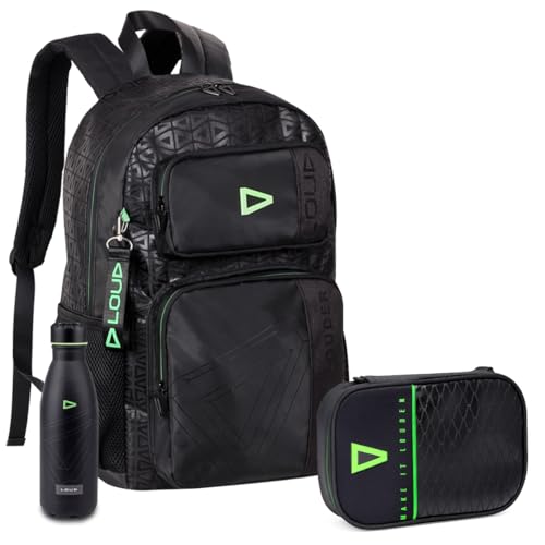 Kit Mochila Loud Estojo Garrafa Escolar Resistente Gamer Video Game Reforçada