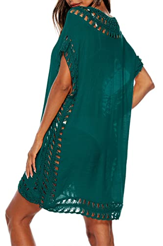 Image of Adisputent Womens Swimsuits Cover Ups Crochet Chiffon Beach Cover Bathing Suit Bikini Wear Coverups Dress