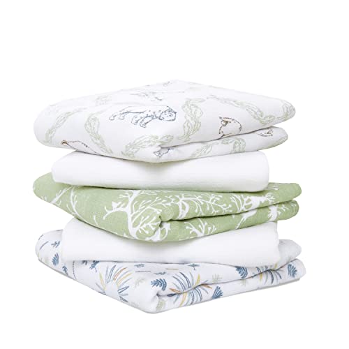 aden + anais Musy Squares - harmony, Pack of 5 | Large 100% Cotton Muslin Cloth | Soft & Lightweight Unisex Baby Essentials | Cloths for Newborn Girls & Boys | Ideal