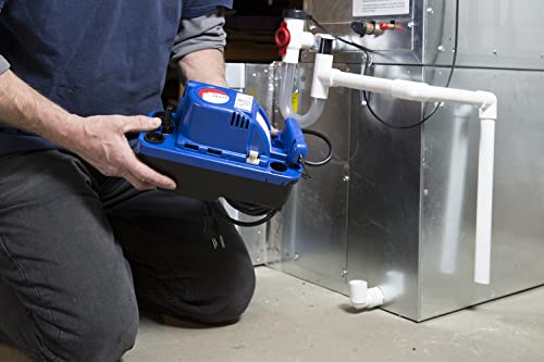 Image of Little Giant VCMX-20ULST 115 Volt, 1 /30 HP, 84 GPH Automatic Condensate Removal Pump, 6-Ft. Power Cord, Safety Switch, 20-ft. 3 /8-inch Tubing, Blue, 554550