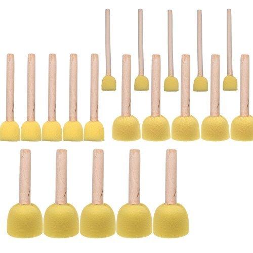 BCP 20-Pieces Assorted Size Round Sponges Brush Set, Paint Tools For Kids by BCP