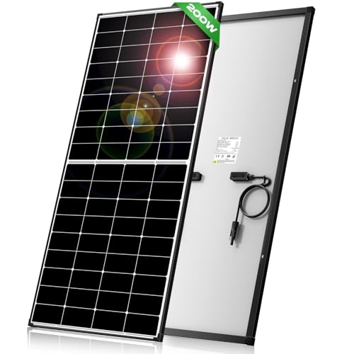 200W Solarpanel,12V Perowskit Solarmodul,Balkonkraftwerk mit 12BB solarpanele,27% Umwandlungsrate PV Modul für Netzunabhängige 12V Energieversorgung in RV,Camping,Wohnwagen oder Zuhause