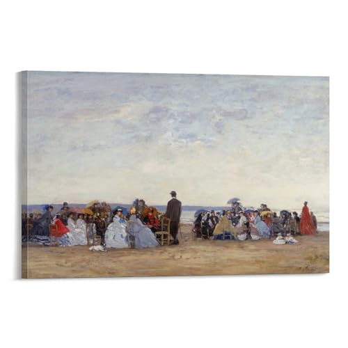 Eugene Louis Boudin,Beach Scene near Trouville,art Prints,Vintage Art,canvas Wall Art,famous Art Print Canvas Art Poster And Wall Art Picture Print Modern Family Bedroom Decor Posters 12x18inch(30x45c