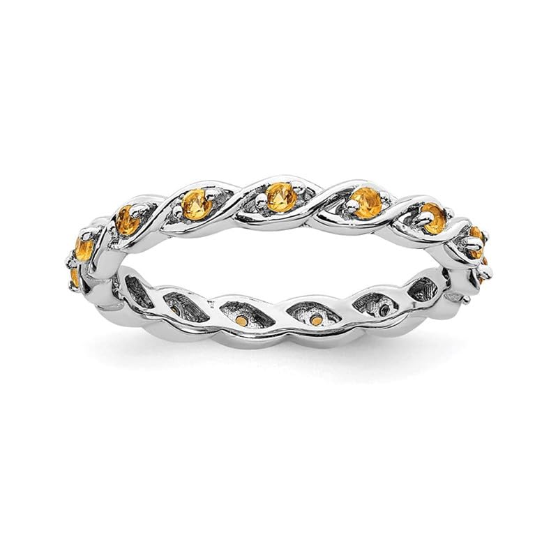 Bague eternity en citrine jaune pour illuminer vos tenues d'été