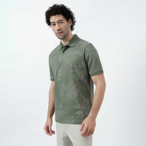 Image of Marks & Spencer Pure Cotton Tropical Print Polo T-Shirt