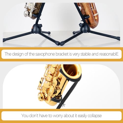 Support pliable saxophone alto ténor trépied portable métal noir mousse - 4