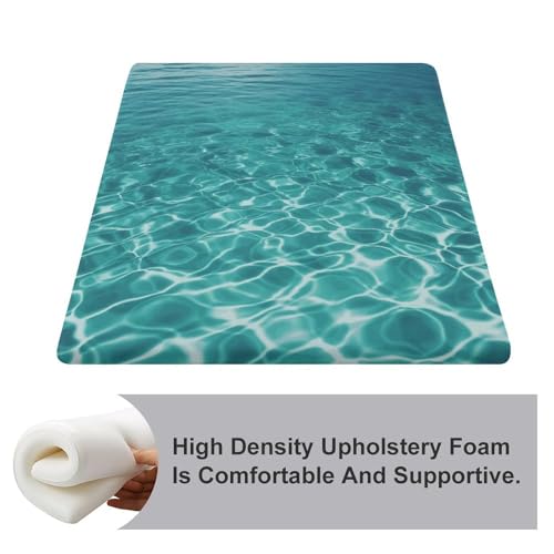 Coussin de sol de méditation en mousse à mémoire turquoise de taille 37x35cm