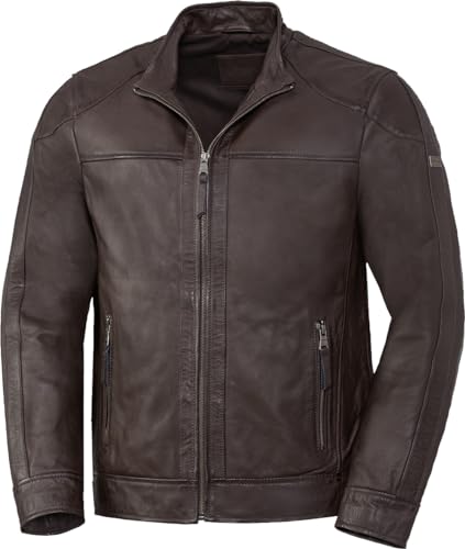 Ross & Cole Lederjacke Herren, 100% Echtleder, Übergangsjacke Herren aus butterweichem Nappaleder, hochwertige Biker Lederjacke für Männer, Dunkelbraun, Gr. 50